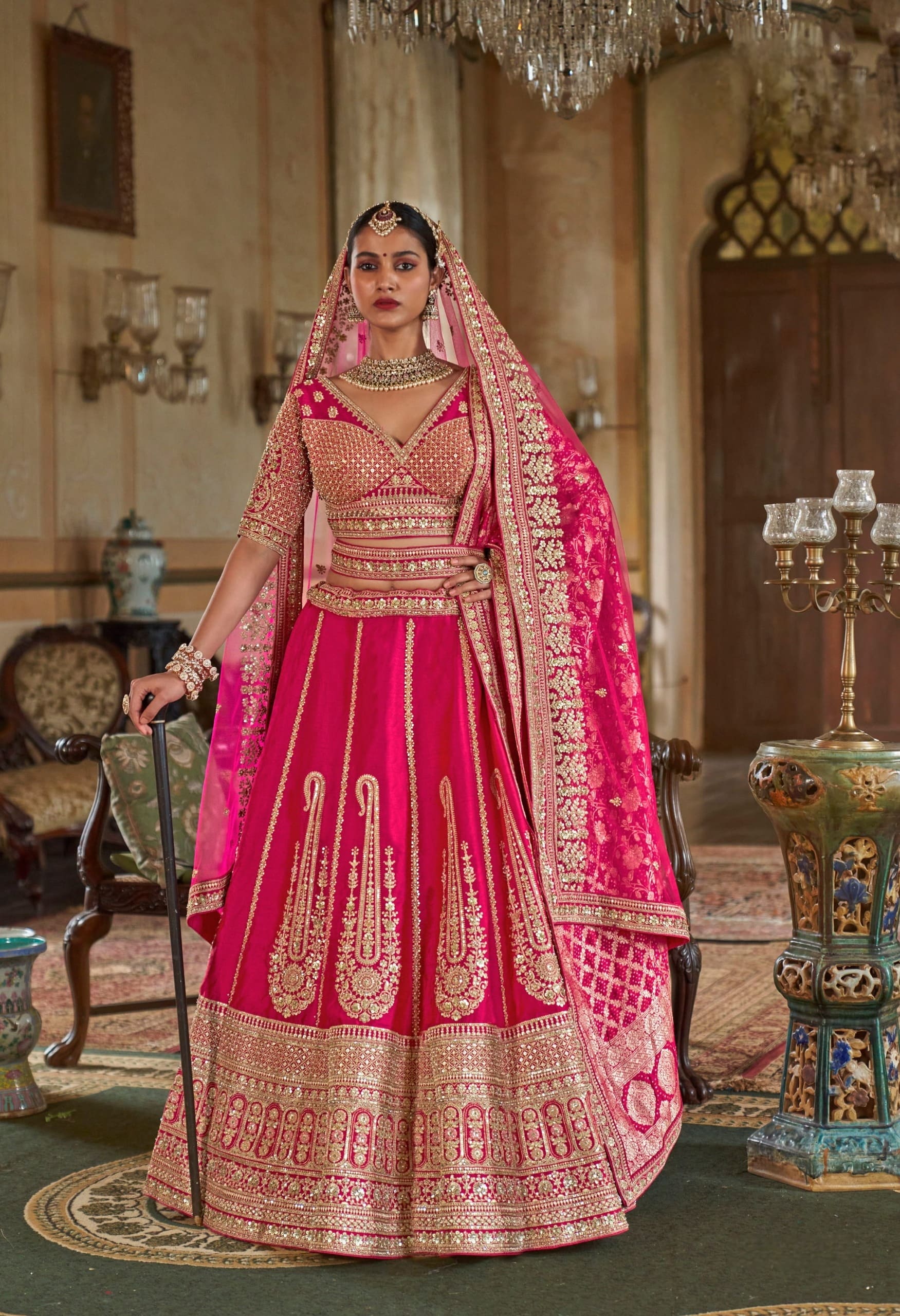 Pink bridal lehenga for wedding