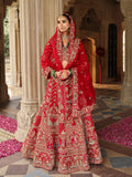 Red Bridal Silk Lehenga with Zari and Resham Embroidery