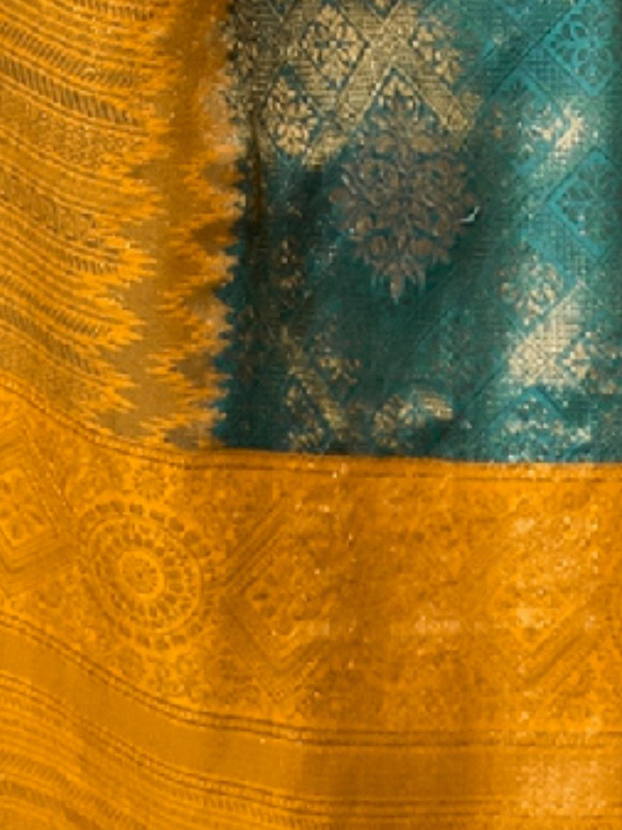 Blue Soft Silk Zari Base Handloom Soft Silk Saree Banarasi Saree Anant Tex Exports Pvt.Ltd..