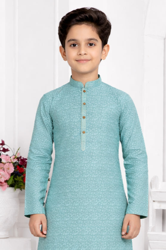 Sky Blue Boys Kurta Pajama Set