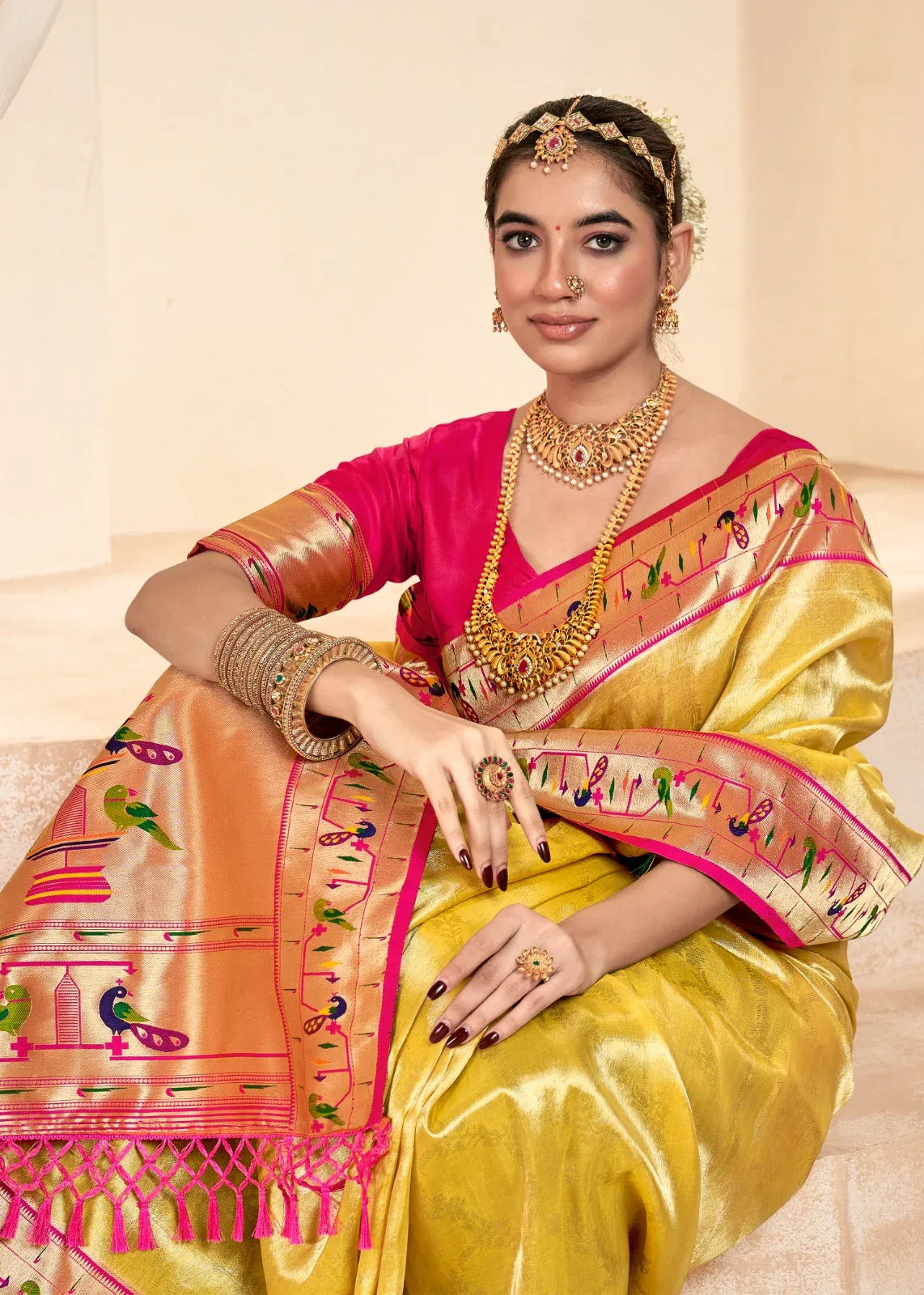 Beautiful Designer Wedding Wear Latest Soft Tissue Silk Saree