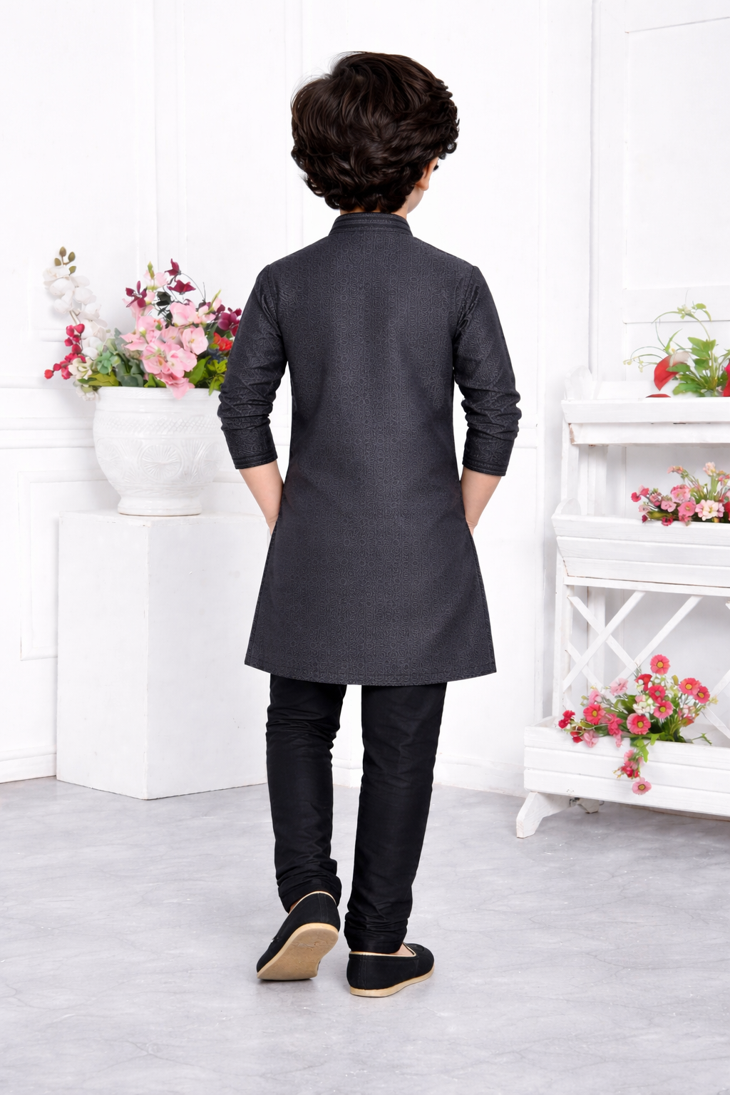 Black Boys Kurta Pajama Set