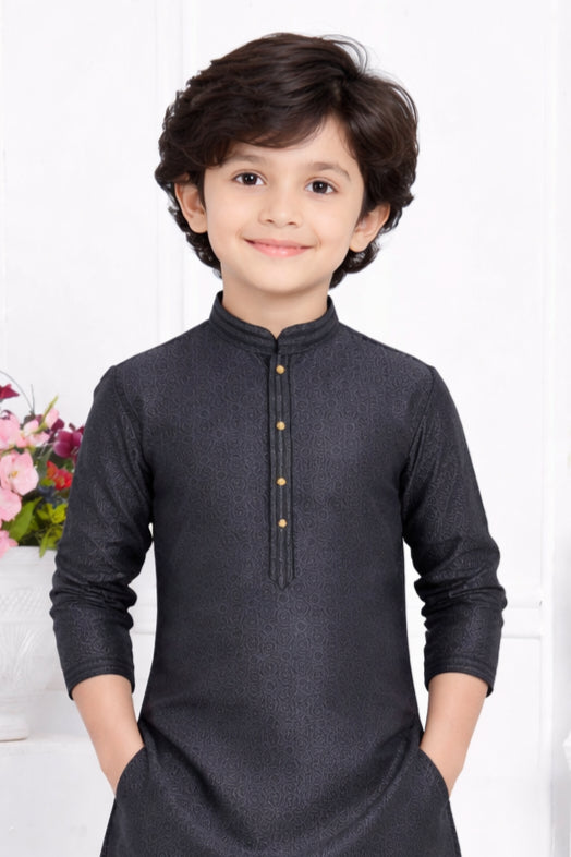 Black Boys Kurta Pajama Set