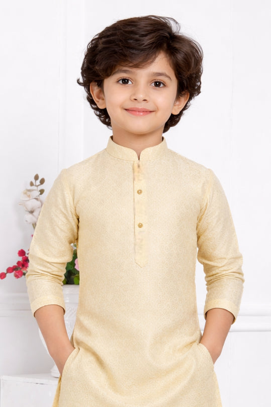 Cream Boys Kurta Pajama Set