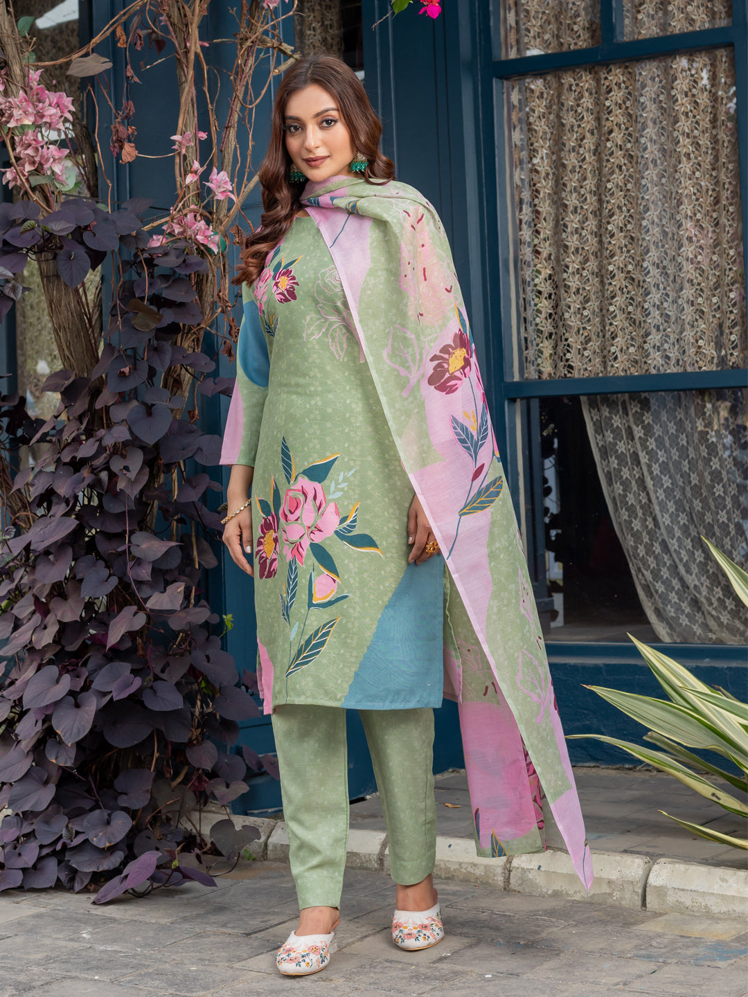 Mehandi Pure Soft Rayon Print Salwar Suit