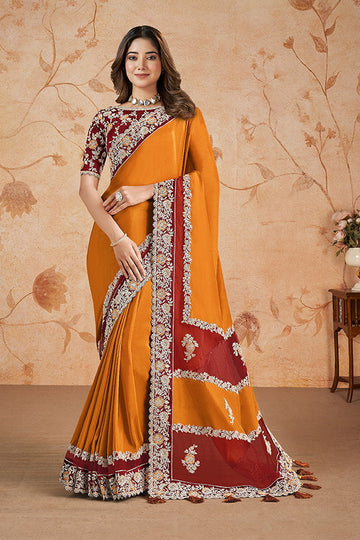 Malai Georgette Silk Saree