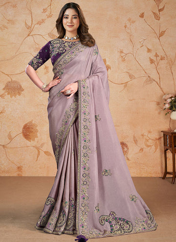 Malai Crepe Satin Silk Saree
