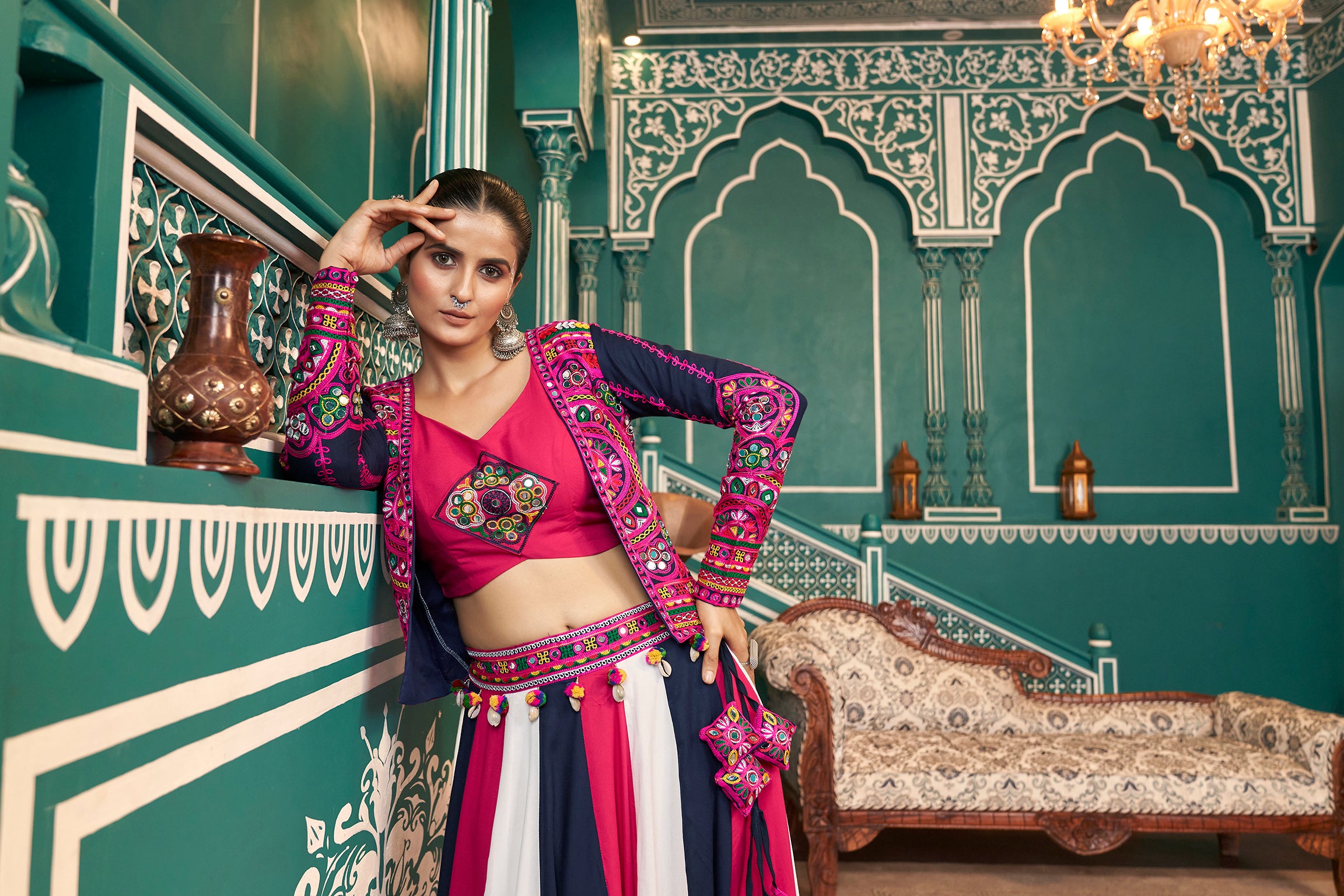 Viscose rayon Navratri chaniya choli design