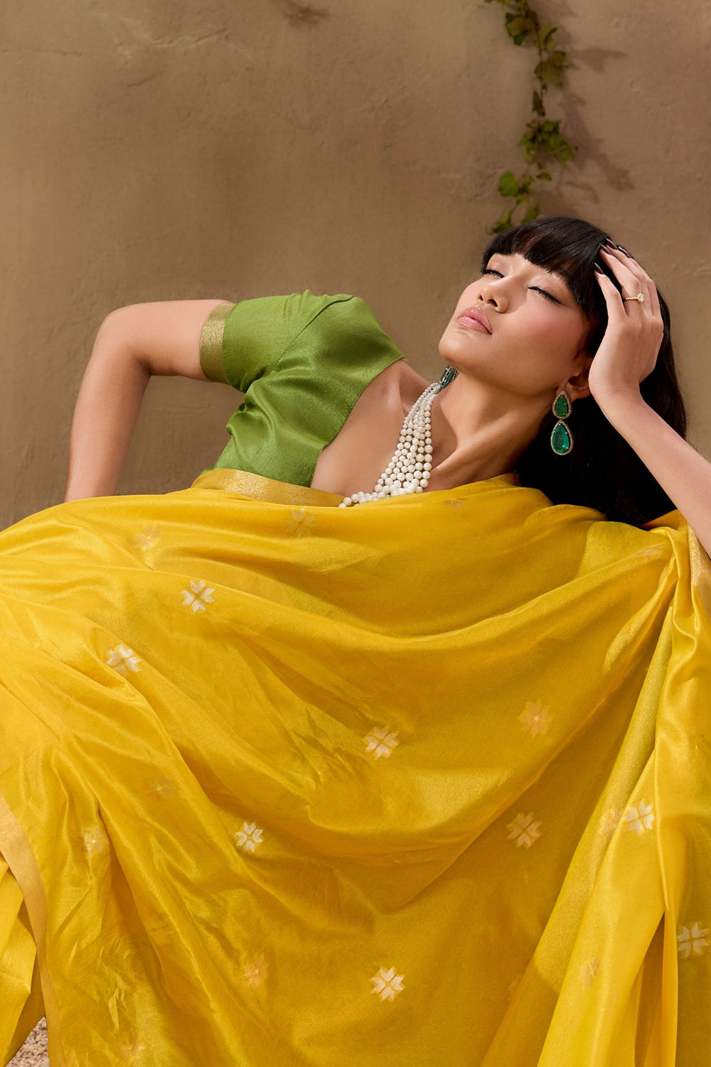 Yellow Pure Tussar Handloom Silk Saree