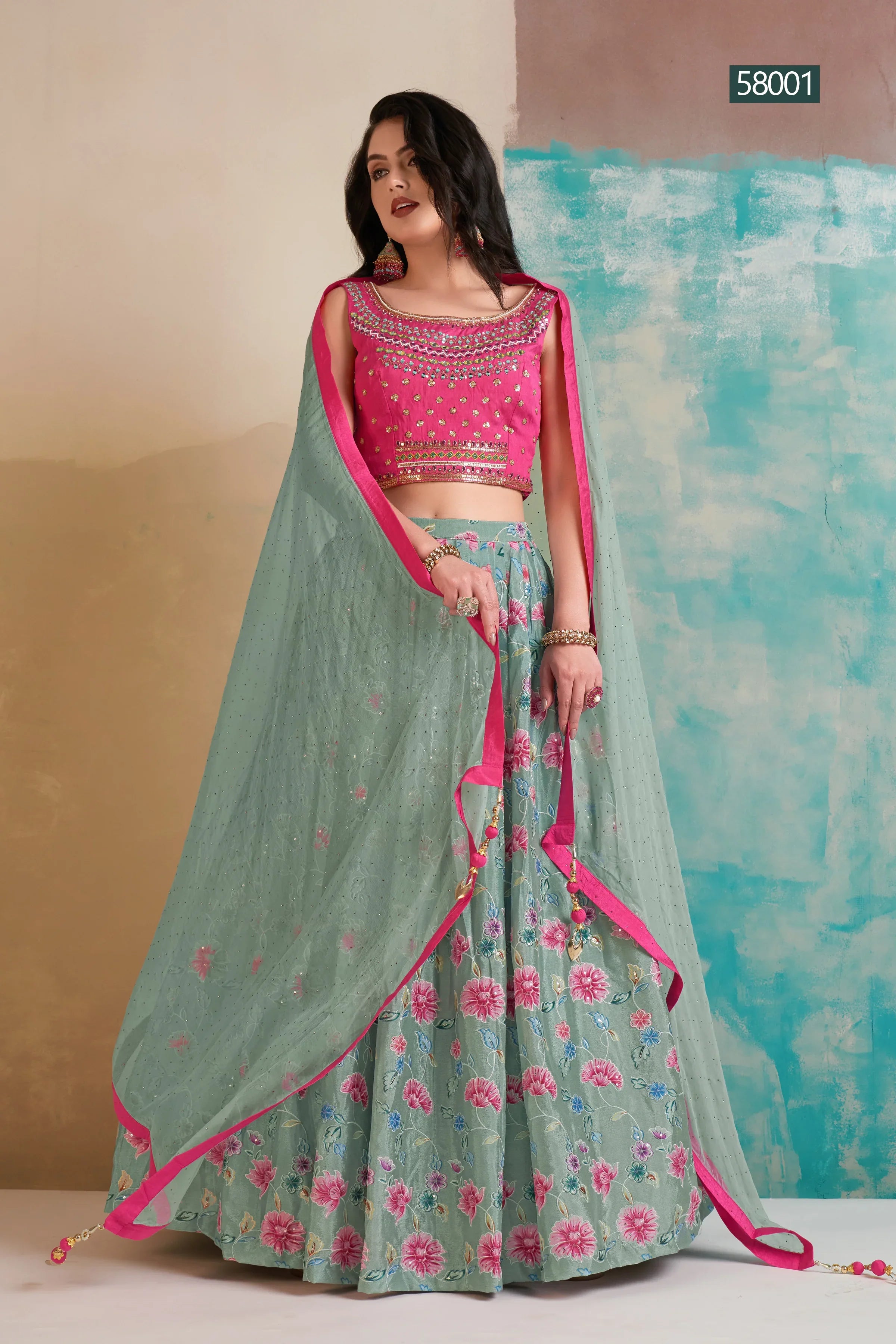Floral Vol 6 Designer Occasion Wear Lehenga D.No 58001 - Anant Tex Exports Private Limited