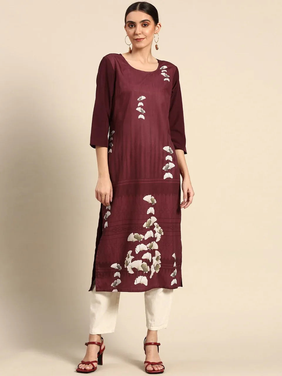 NAINA FESTIVE WEAR POLY CHANDERI KURTI - Anant Exports