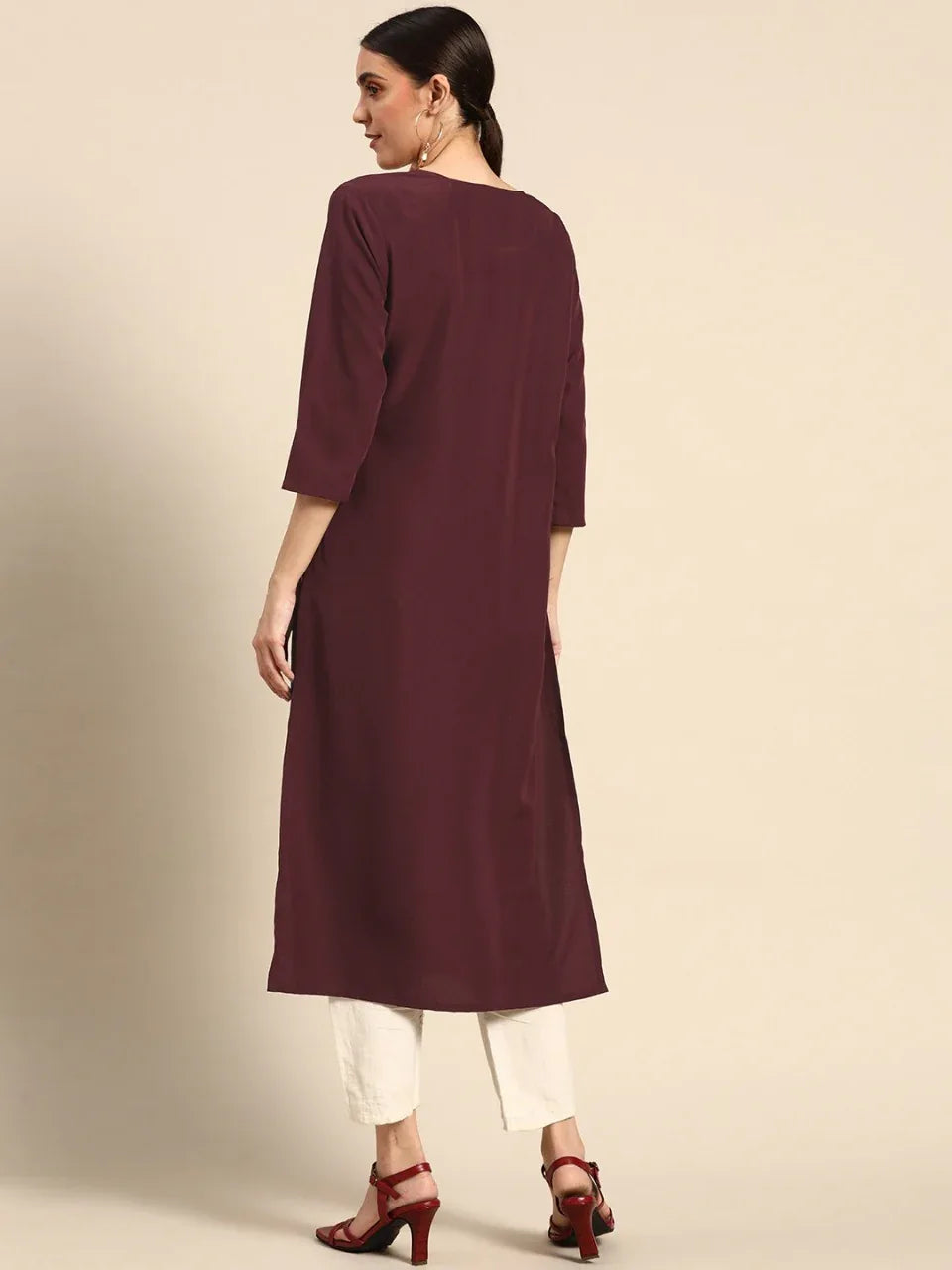 NAINA FESTIVE WEAR POLY CHANDERI KURTI - Anant Exports