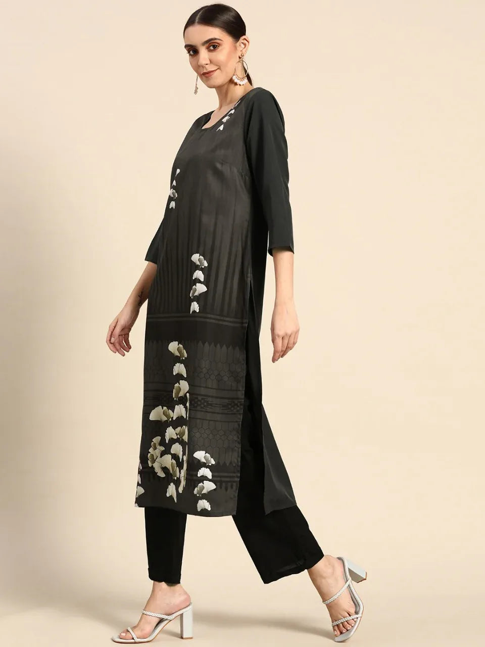 NAINA FESTIVE WEAR POLY CHANDERI KURTI - Anant Exports