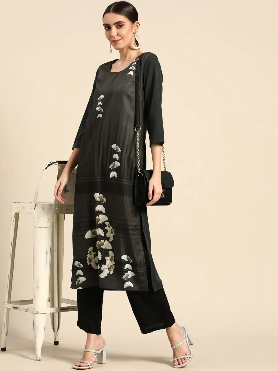 NAINA FESTIVE WEAR POLY CHANDERI KURTI - Anant Exports