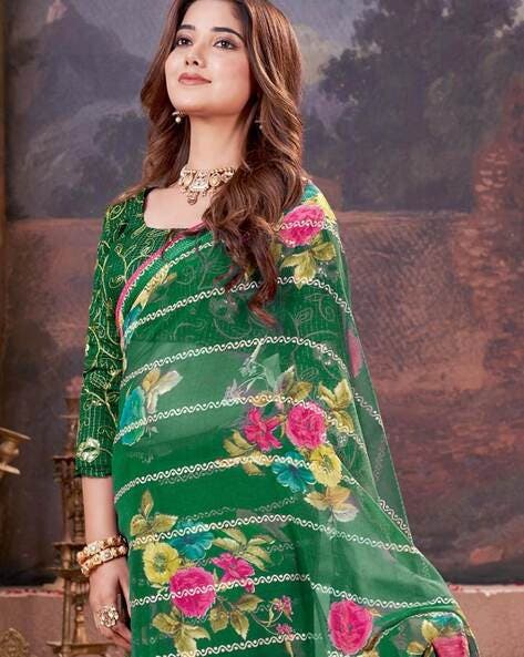 Green Pure Heavy Waighless Saree