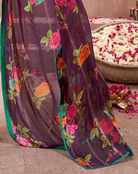 Purple Pure Heavy Waighless Saree