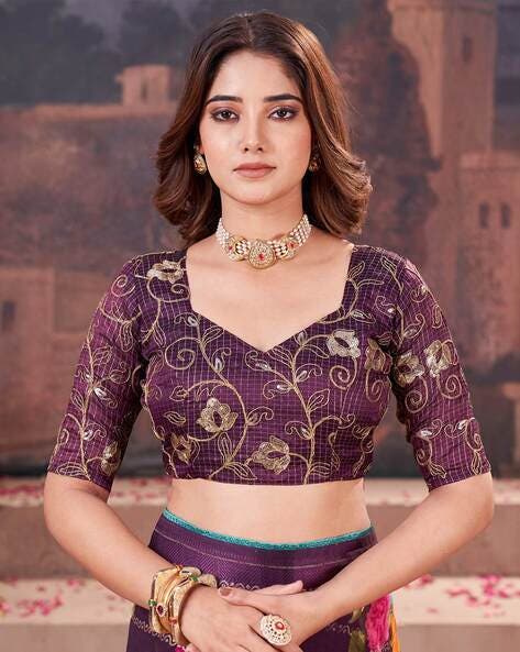 Purple Pure Heavy Waighless Saree