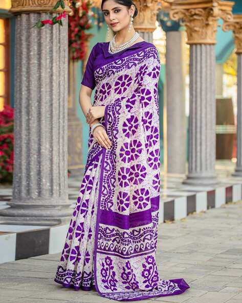 Purple Pure Soft Bhagalpuri Cotton Handloom Saree