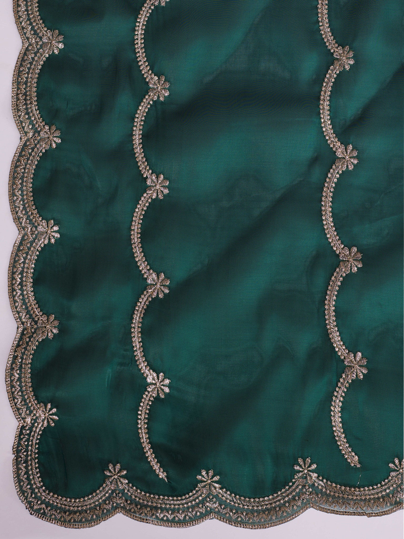Bottle Green Jimmy Choo Saree with Embroidery Work