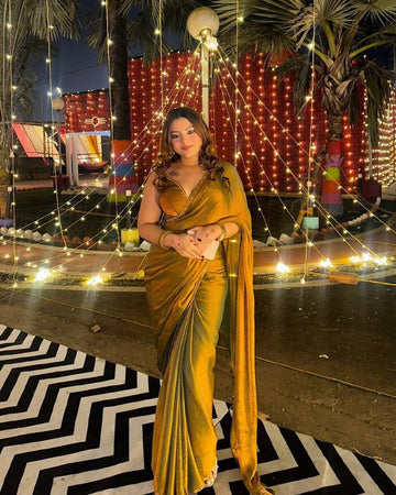 Golden Pure Soft Jimmy Choo Saree