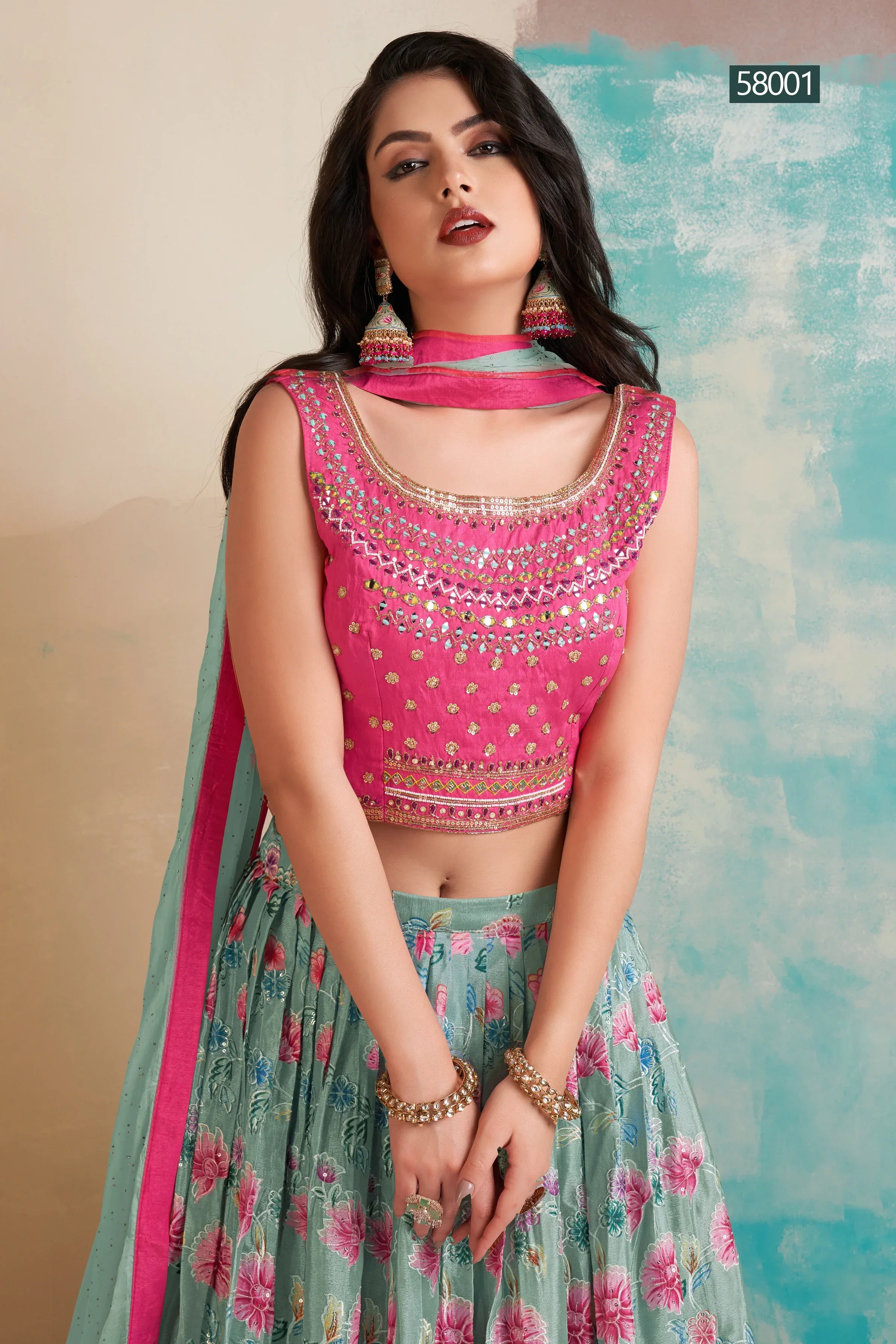 Floral Vol 6 Designer Occasion Wear Lehenga D.No 58001 - Anant Tex Exports Private Limited