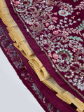 Burgundy Georgette Sequins and Thread Embroidery Lehenga Choli & Dupatta