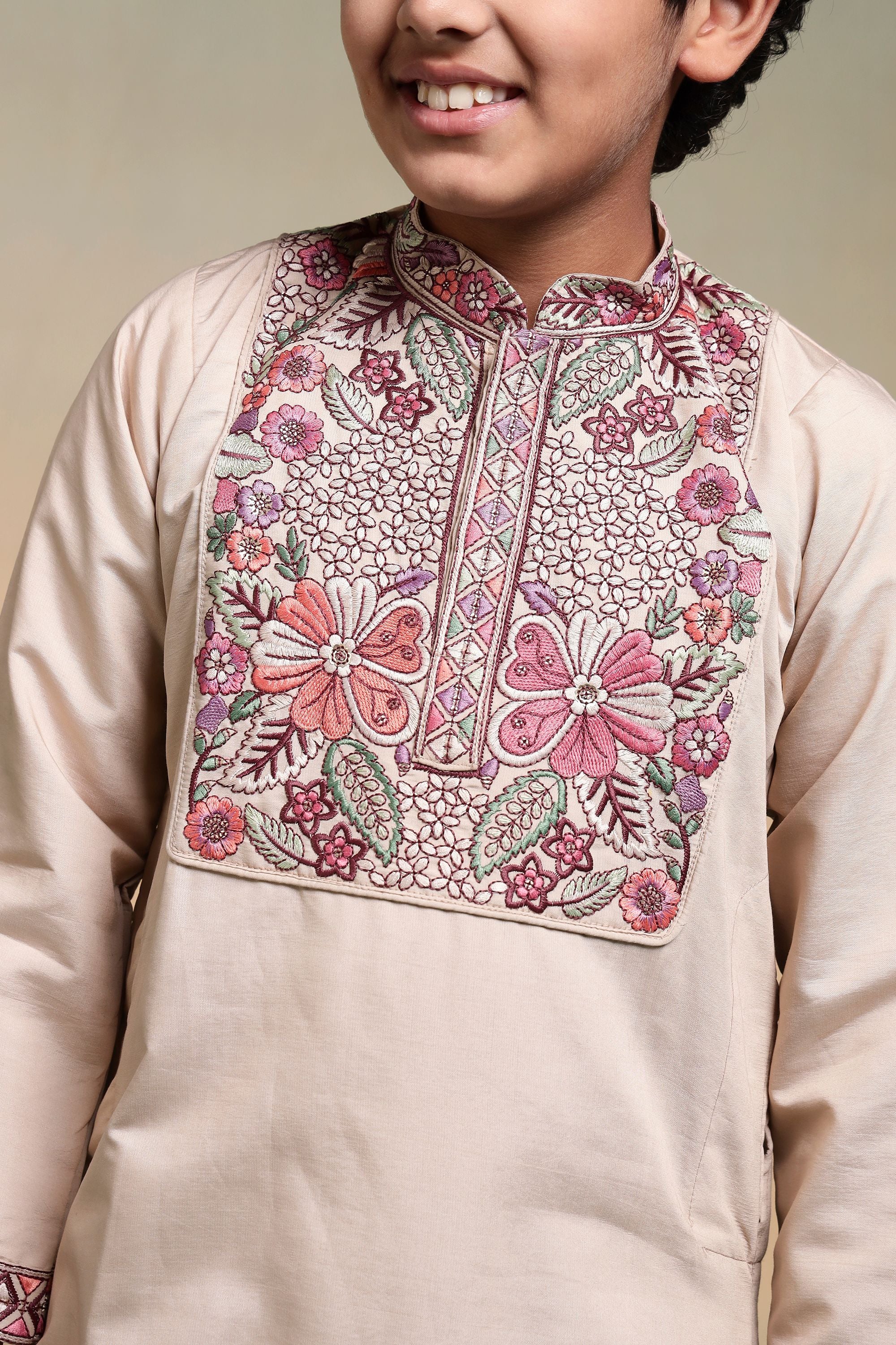Chiku Pure Viscose Silk Kids Boy Kurta Pajama