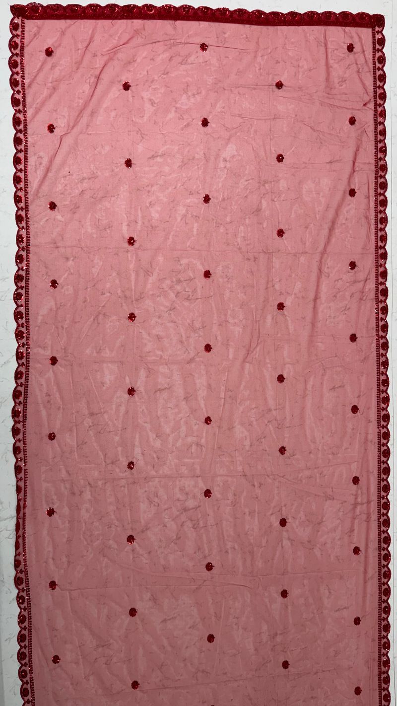 Red Pure Heavy Net Monochrome Sequins Zari Embroidery Work Net Bridal Lehenga Choli
