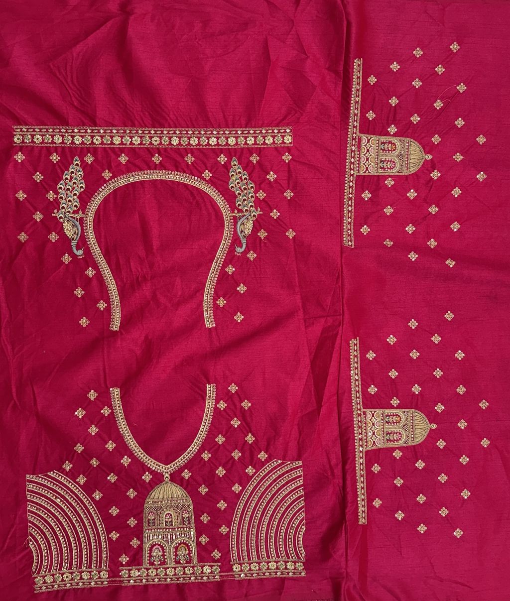 Pink Pure Soft Gadwal Silk Heavy Embroidery Work Bridal Lehenga