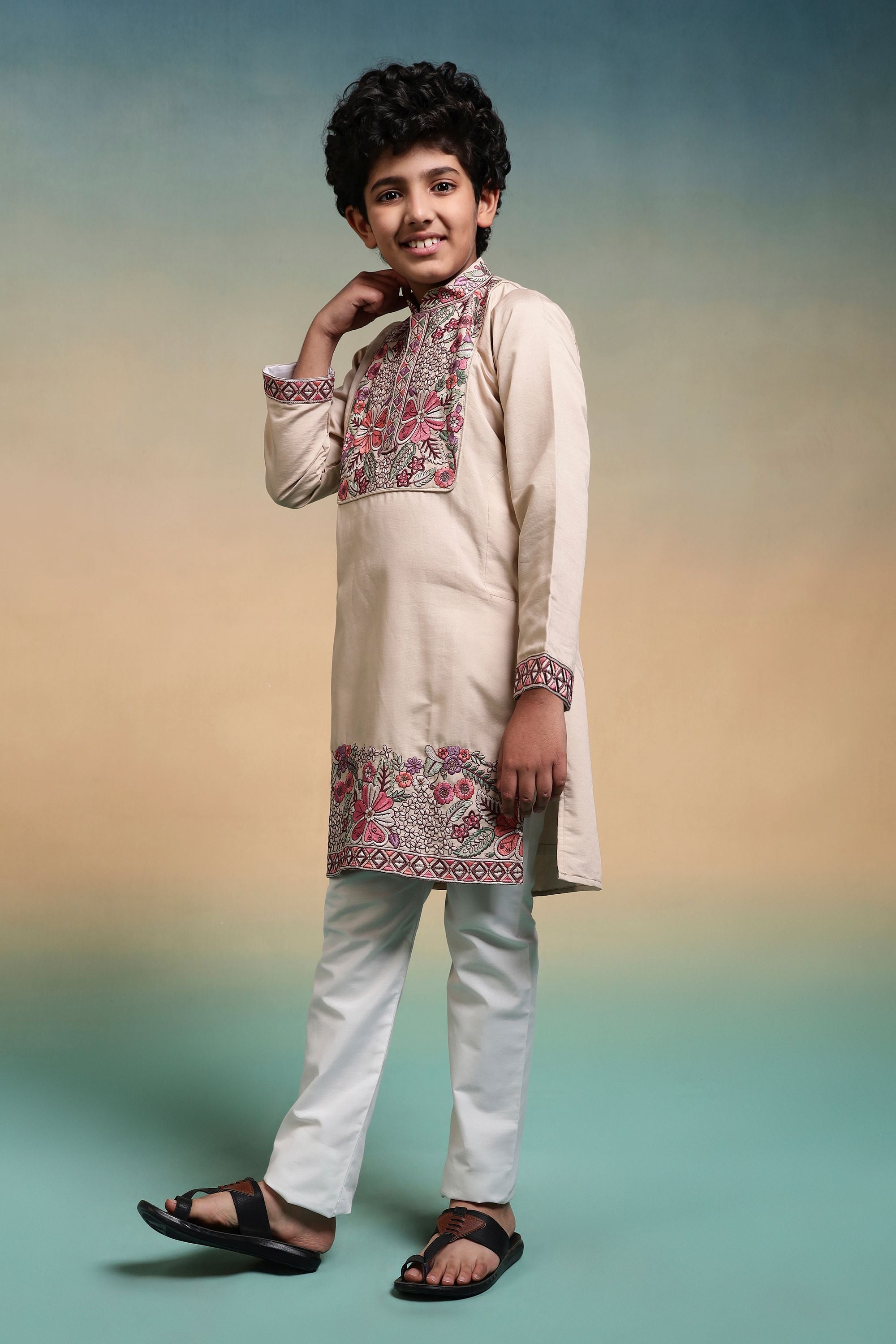Chiku Pure Viscose Silk Kids Boy Kurta Pajama