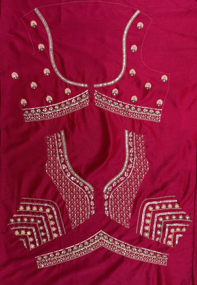 Rani Pink Pure Soft Pink Moti Handwork Peacock Multi Cotton thread Sequins Work Bridal Lehenga Choli