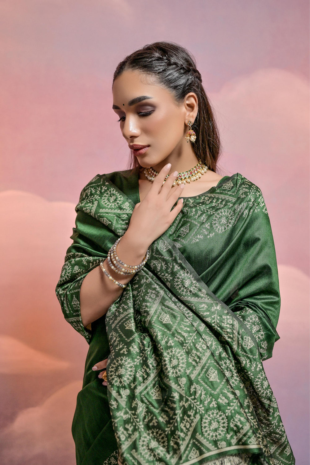 Green Pure Soft Bengalori Handloom Row Silk Saree Row Silk Saree Anant Tex Exports Pvt.Ltd..