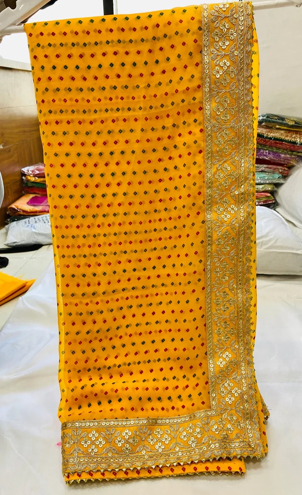 Party Wear Pure Georgette Bandhej Sarees Anant Tex Exports Private Limited