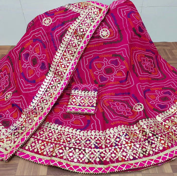 Rajasthani Traditional Kota Doriya Bandhej Print Lahenga Choli