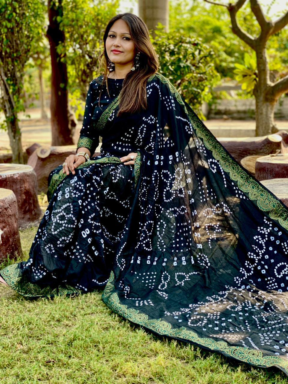Beautiful Designer Bandhani Saree