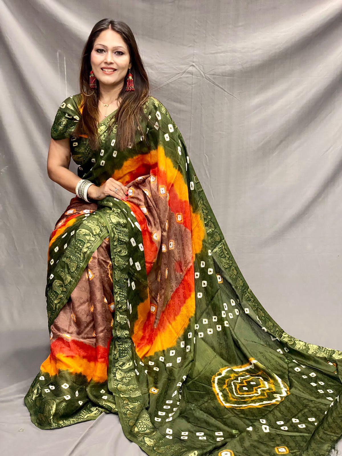 Beautiful Designer Bandhani Saree