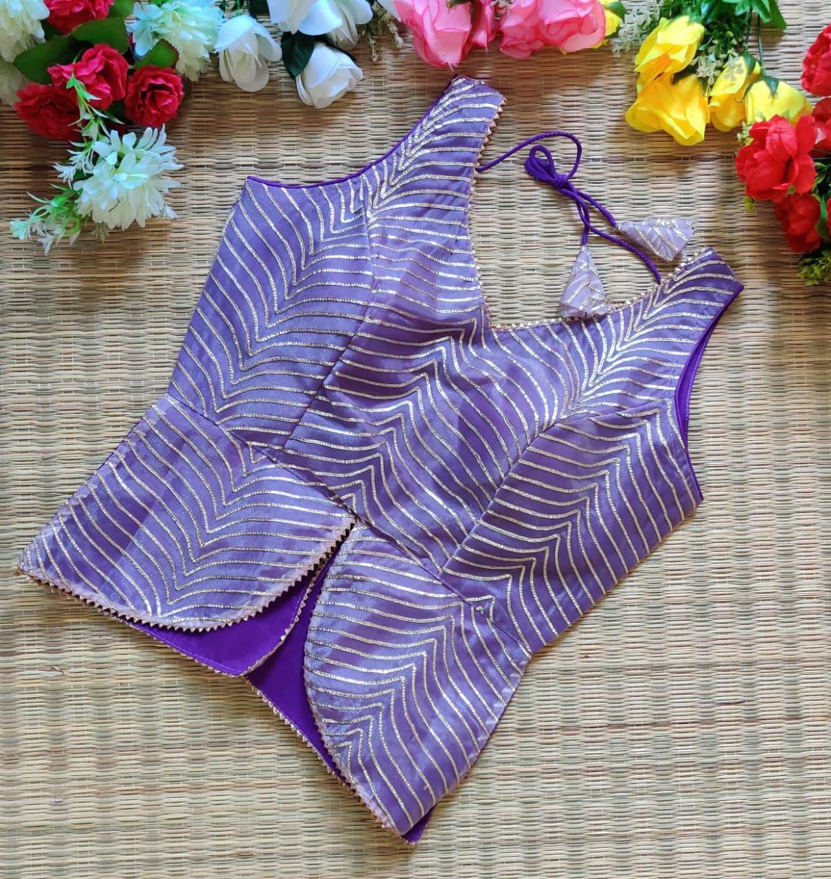 Beautiful Designer Georgette Gottapatti Work Koti Blouse