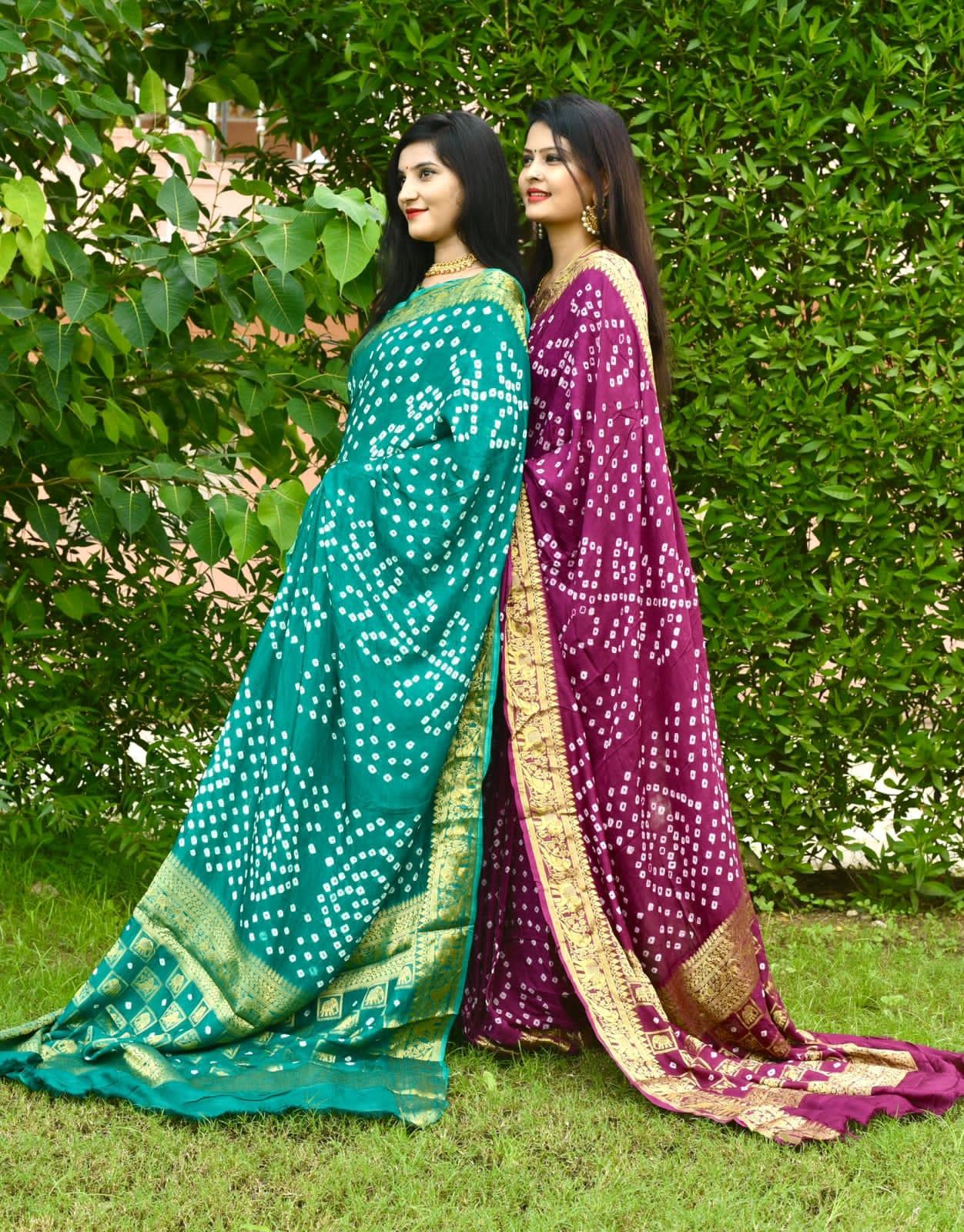 Beautiful Traditional Ambadal Bandhani Saree