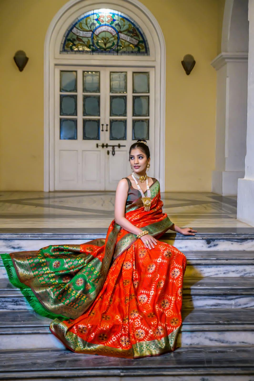 Beautiful Designer Banarasi Soft Silk Patola Saree