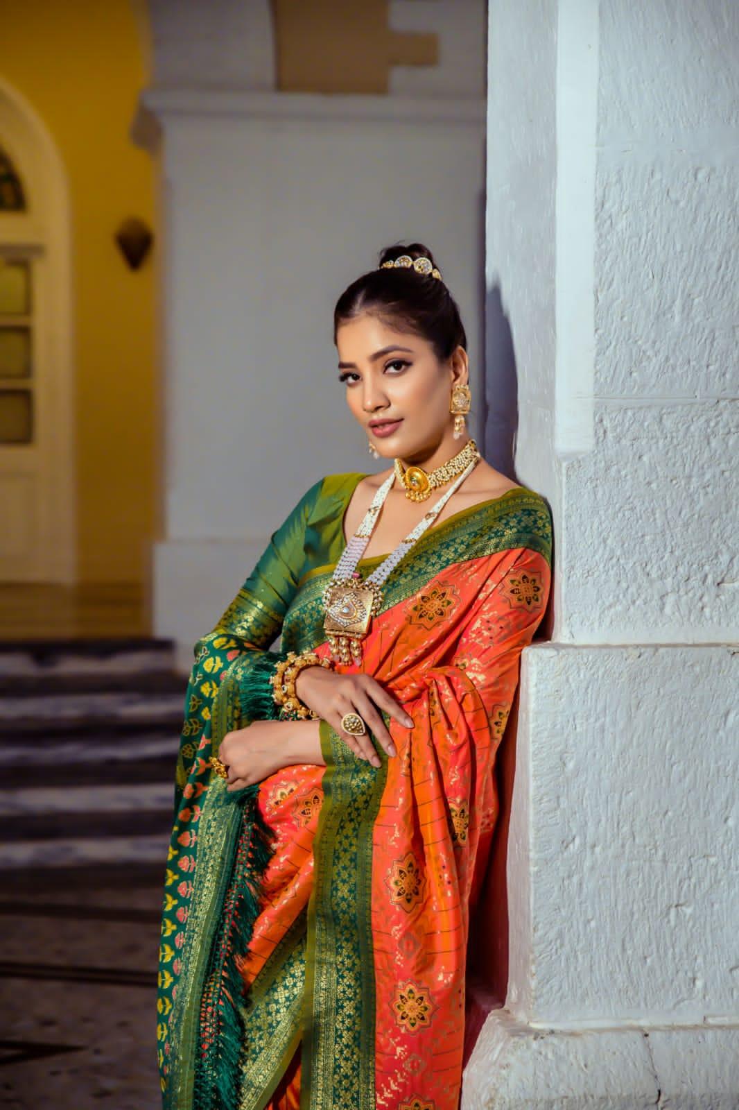 Beautiful Designer Banarasi Soft Silk Patola Saree