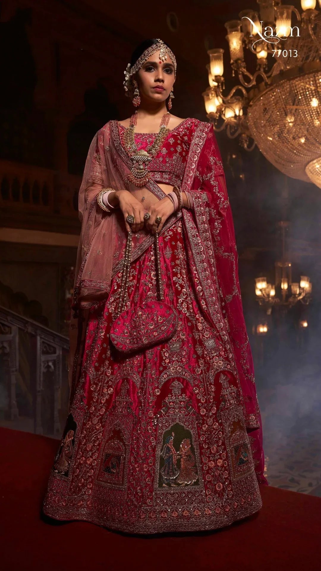Wedding Designer Bridal Wear Nazm Lehenga Choli D.No 77013