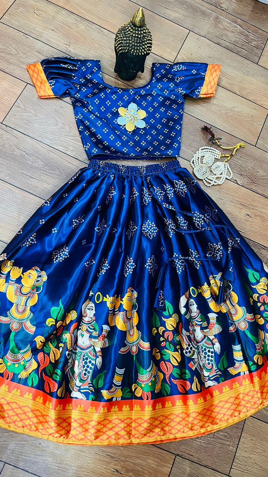 Trending Beautiful Satin Printed Lahenga Choli