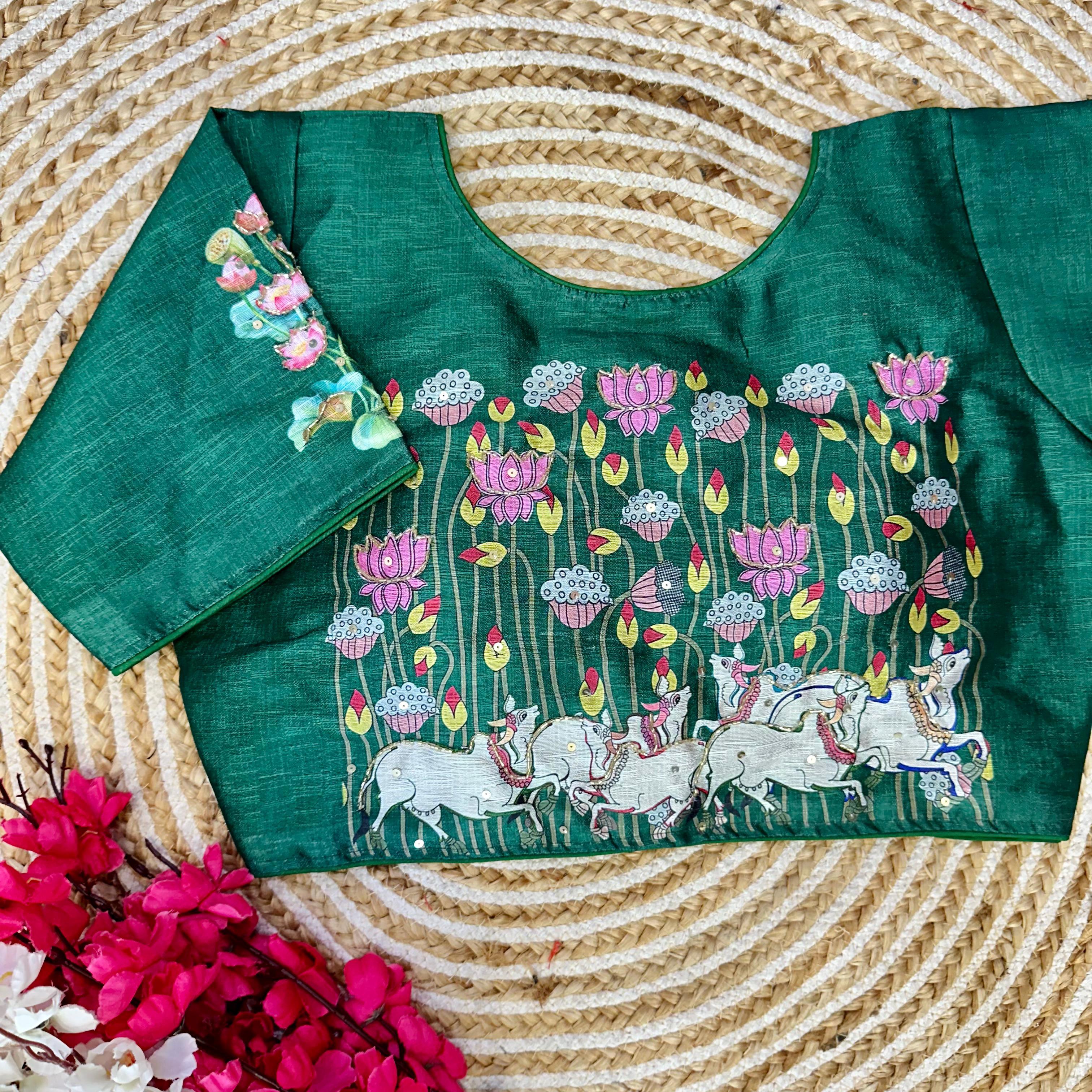 Beautiful Designer Pure Silk Decent Print Blouse