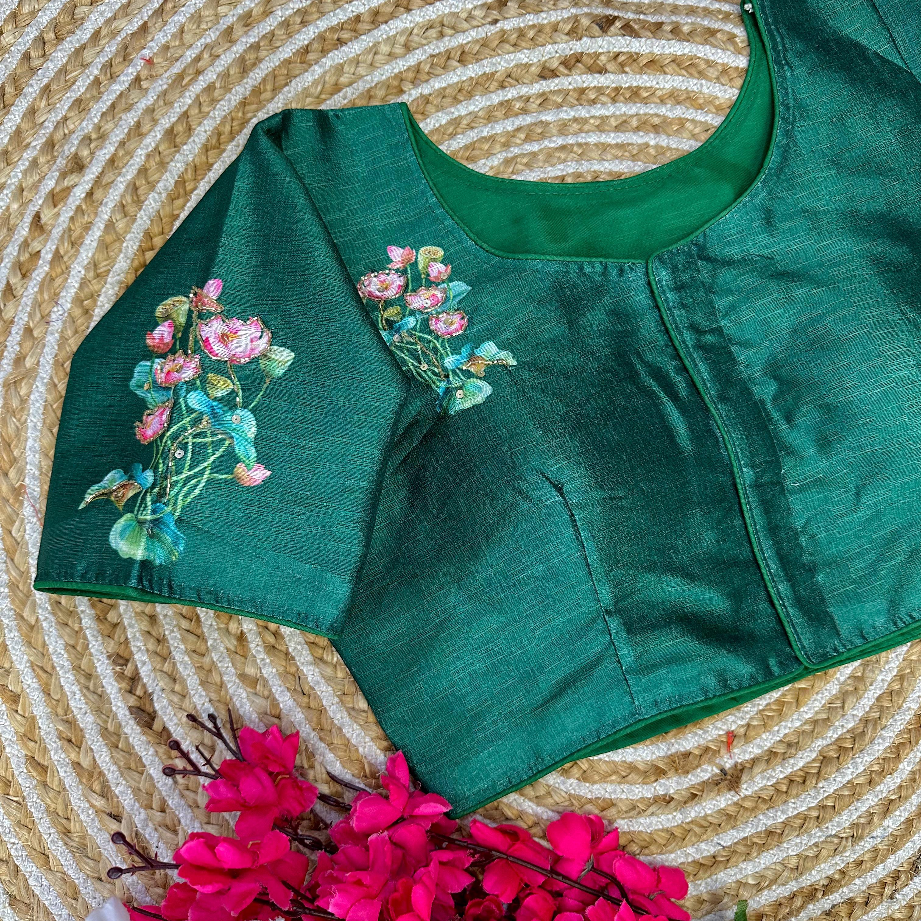 Beautiful Designer Pure Silk Decent Print Blouse