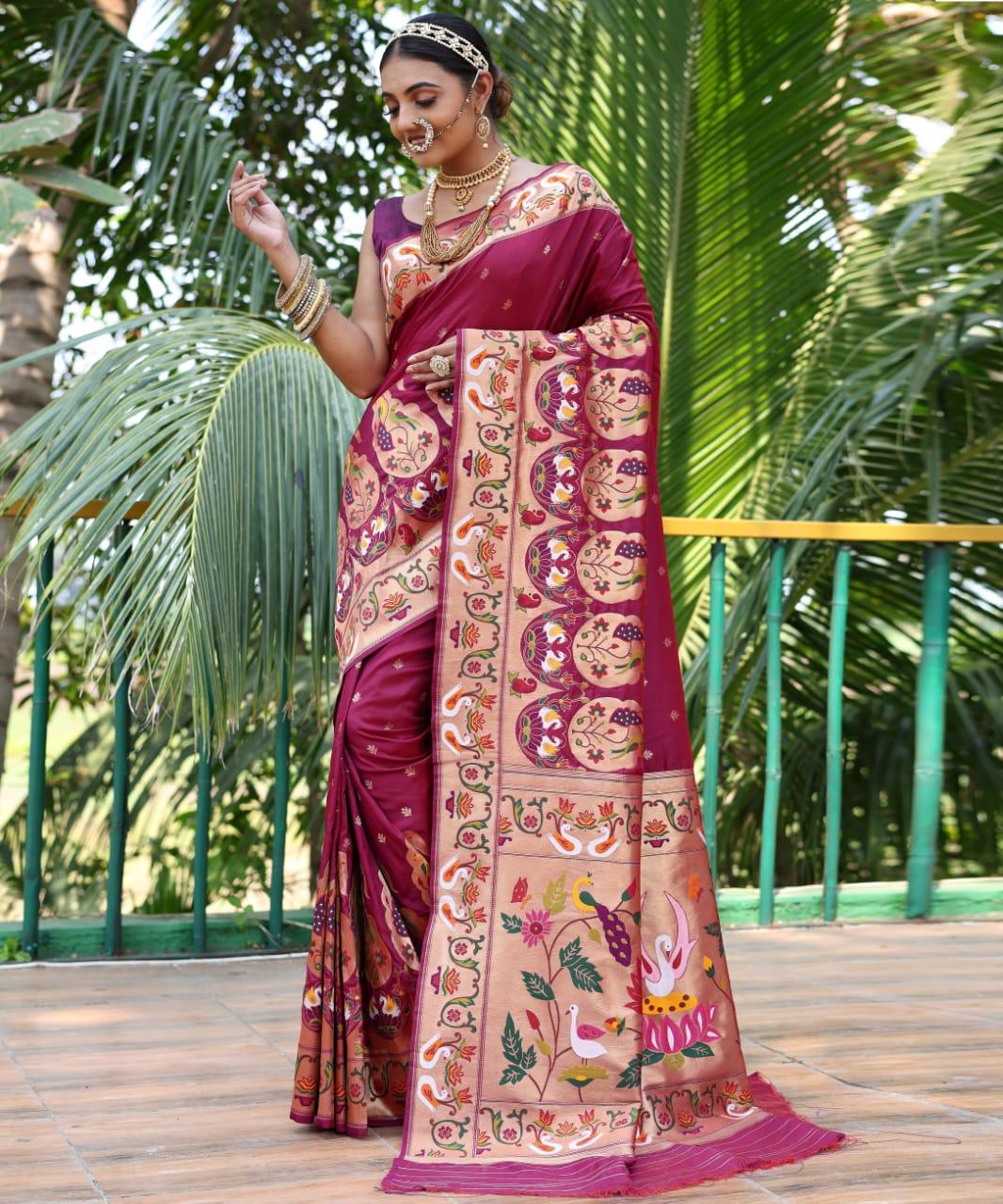 Pure Soft Designer Beautiful Gitanjali Paithani Silk Saree