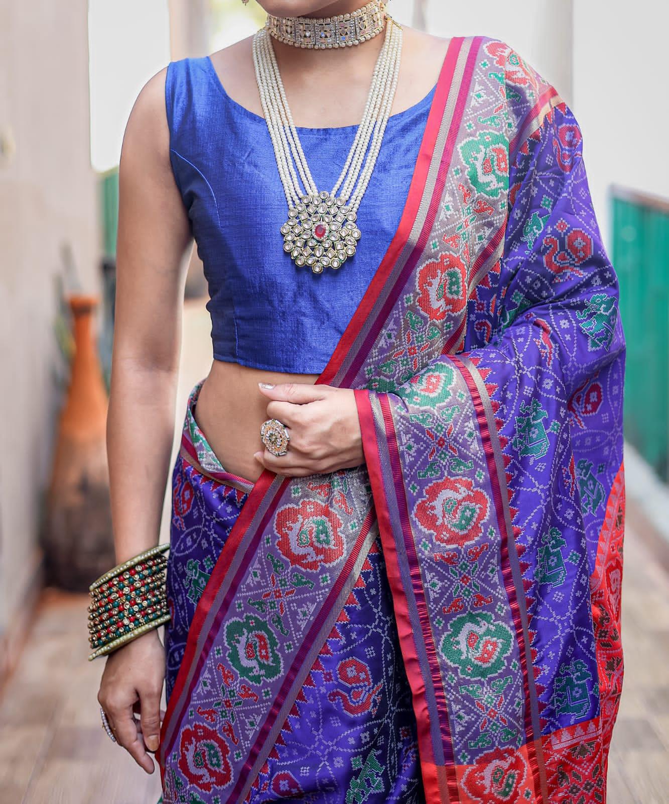 Beautiful Designer Pure Soft Rutuja Meenakari Patola Silk Saree