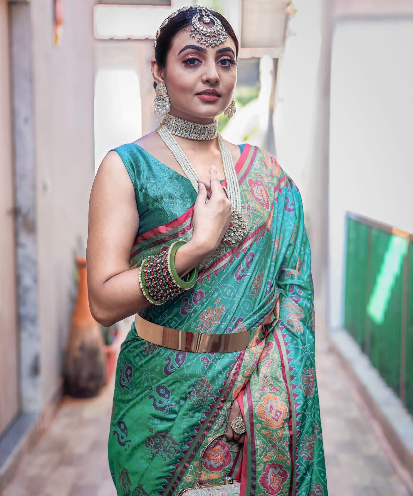 Beautiful Designer Pure Soft Rutuja Meenakari Patola Silk Saree