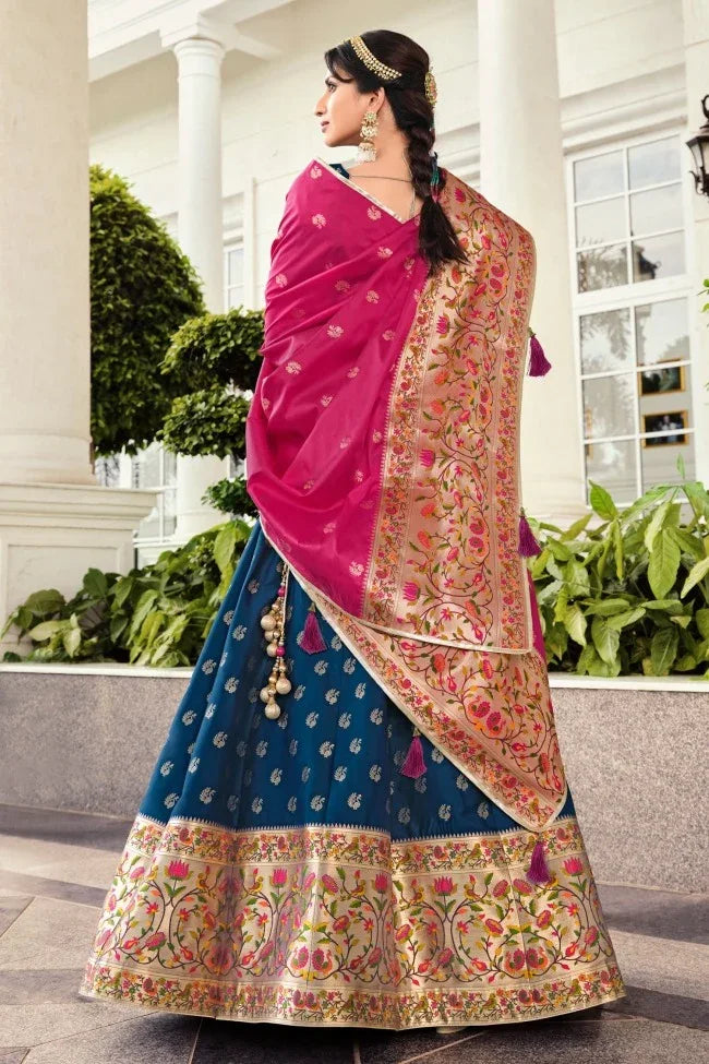 Beautiful Soft Banarasi Silk Half Saree & Lehenga