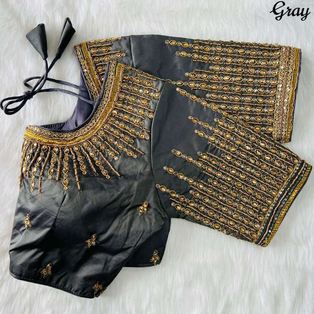 Beautiful Designer Coding jari and Khatli Handwork Blouse