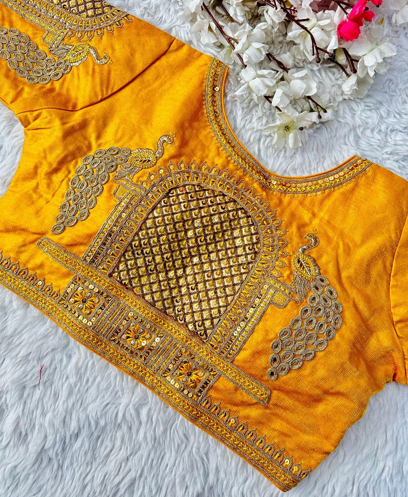 Beautiful Coading work with Hand touch Sequence Blouse